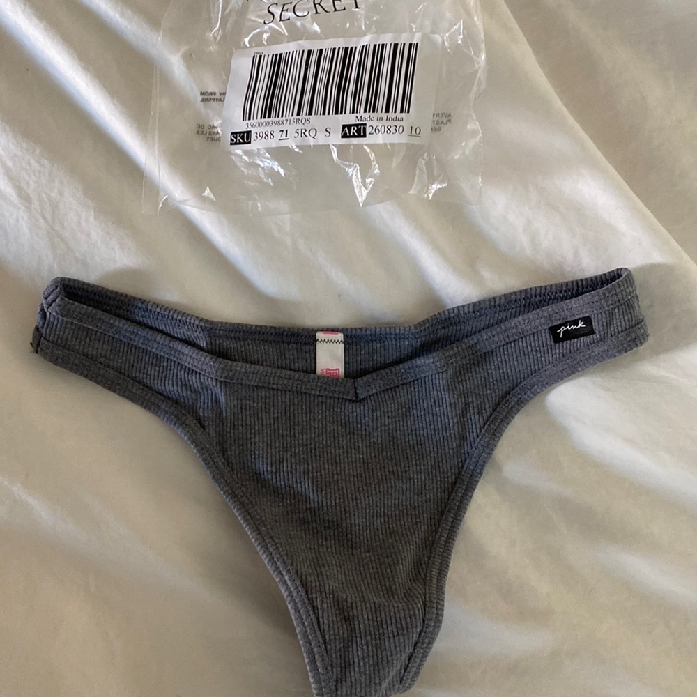 Brand New Gray Victoria Secret PINK Thong